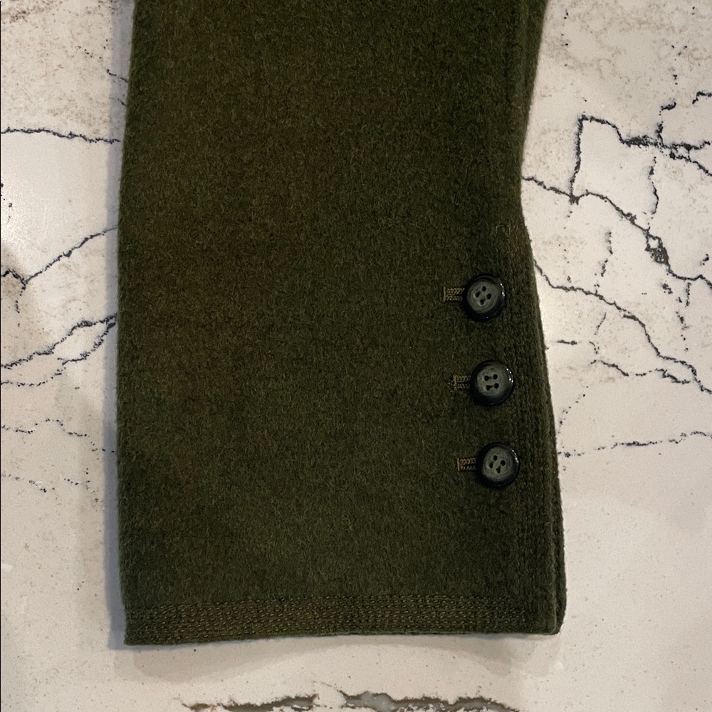 Olive Green Women's Wool Blend Button Jacket - Picture 7 of 9